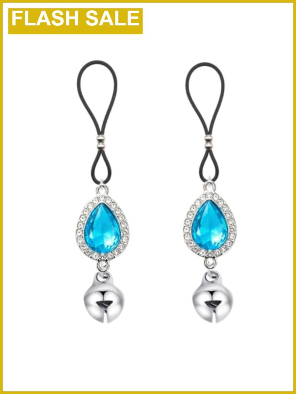 Rhinestone Heart Teardrop Faux Nipple Chain Noose Body Jewelry Necklace